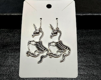 Unicorn Skeleton Earrings