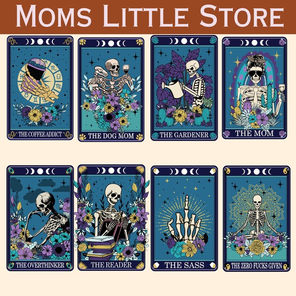 Halloween Tarot Card Png,  Horror svg sublimation , Mystical moon png, Magical png tarot card png, Tarot the reader floral sublimation image