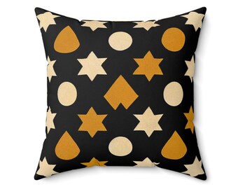 black and yellow throw pillows