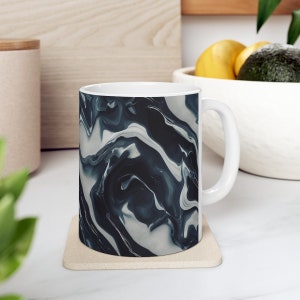 Black Marble Textures Mug, Marble Mugs, Coffee Mug, Home Decor, Ceramic Coffee Mug, Housewarming Gift, Gift for Him, Mug 11oz