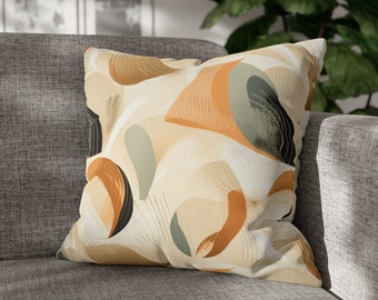 Organic Modern Throw Pillow Cover, Neutral Abstract Design