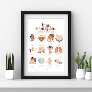Druckbares Poster zur Emotionsregulierung | Emotionsregulationsstrategien für große Gefühle bei Kindern Digitales Poster