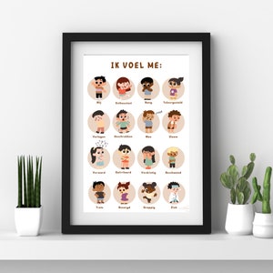 Printbare Emotie Poster | Ik voel mij | Emotionele intelligentie bij kinderen 8 jaar en ouder | Digitale poster