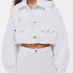 Women&#39;s Puff Long Sleeve Button Down Crop Denim Casual Stretch Classic Jackets Trending Denim Fabric Perfect Feel