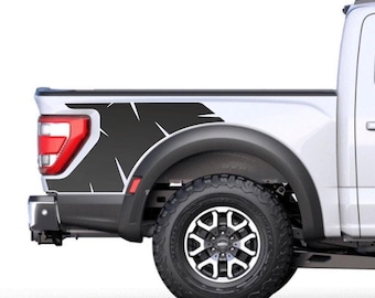 Adesivos gráficos para cama lateral Decalques de vinil adequados para Ford F150 Raptor 2021 - 2024