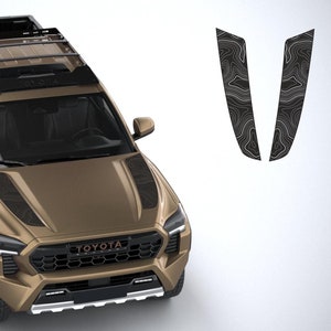 Motorkapstickers Topografische kaart Vinylstickers voor Toyota Tacoma 2024 - 2025