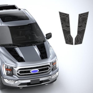 Motorkapstickers topografische kaart Vinylstickers voor Ford F150 XLT STX 2021-2024