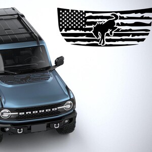 Hood graphic American flag sticker Vinyl decal fits Ford Bronco 2021-2024