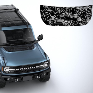 Adhesivo de mapa topográfico del capó Adhesivo de vinilo compatible con Ford Bronco 2021-2024
