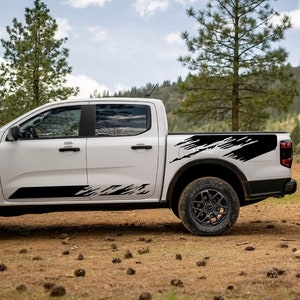 COMPLETE Rocker Panel and bed graphics stripe Vinyl decals fits Ford Ranger 2021-2024
