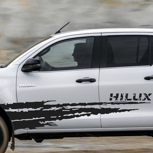 Side graphics stickers Vinyl decals fits Toyota Hilux 2016-2024