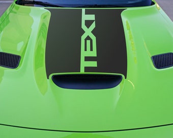 NEW!!! CUSTOM TEXT!!! Hood Vinyl Decal fits Dodge Challenger 2015 - 2021 Sticker Graphics Kit