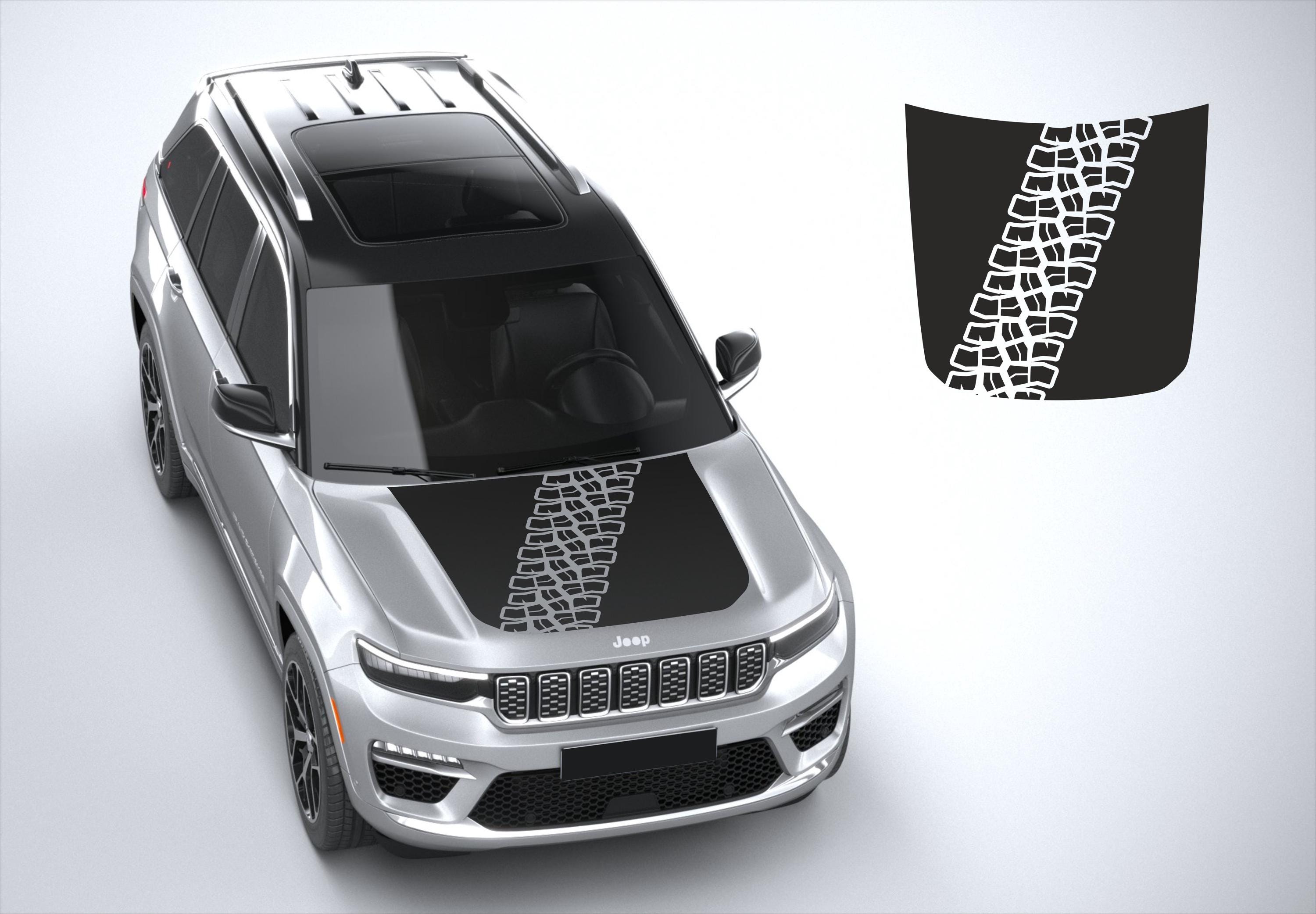 さらに100円引き◆JEEP◆Cherokee print hood Pre-Cut Black Hood Decal Graphic FITS Jeep Cherokee 2023