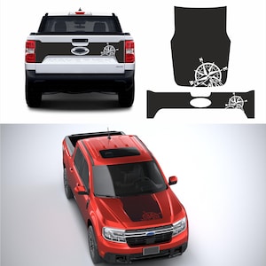 Hood and tail gate stripe graphic vinyl decals fits Ford Maveric 2022 - 2024