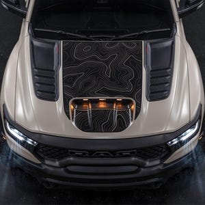 Autocollants pour capot, carte topographique, décalcomanies en vinyle pour Dodge Ram TRX 2019-2025