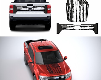 Hood and tail gate stripe American flag vinyl decals fits Ford Maveric 2022 - 2024
