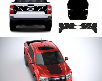 Hood and tail gate stripe graphic vinyl decals fits Ford Maveric 2022 - 2024