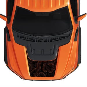 Autocollant de carte topographique pour capot Autocollant en vinyle pour Ford F150 Raptor 2021-2025