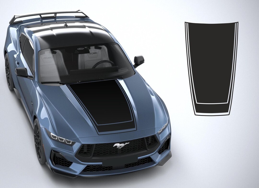 Hood Center Stripe Decal for Ford Mustang 2025–2026 – Custom Vinyl ...
