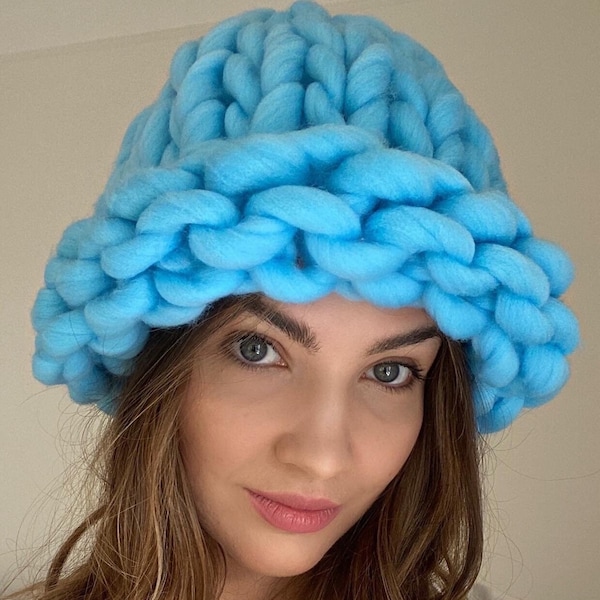 Bonnet en grosse laine, bonnet en tricot épais, bonnet pour femme, bonnet en tricot épais, bonnet pour enfants, bonnet surdimensionné, bonnet en laine, cadeau de Noël