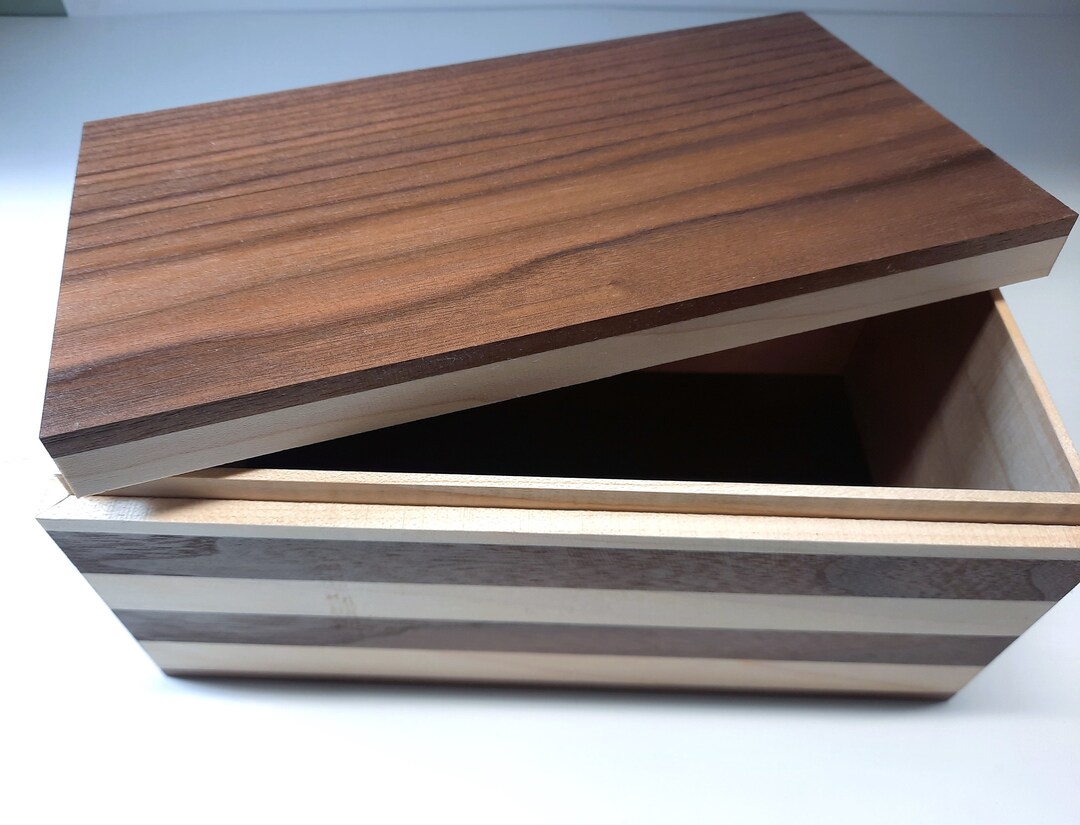 Art Box Walnut & Maple , Wooden Art Storage Box, Pencil Box, Paint