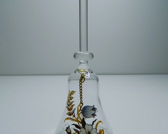 Glass Bell with Painted Flowers