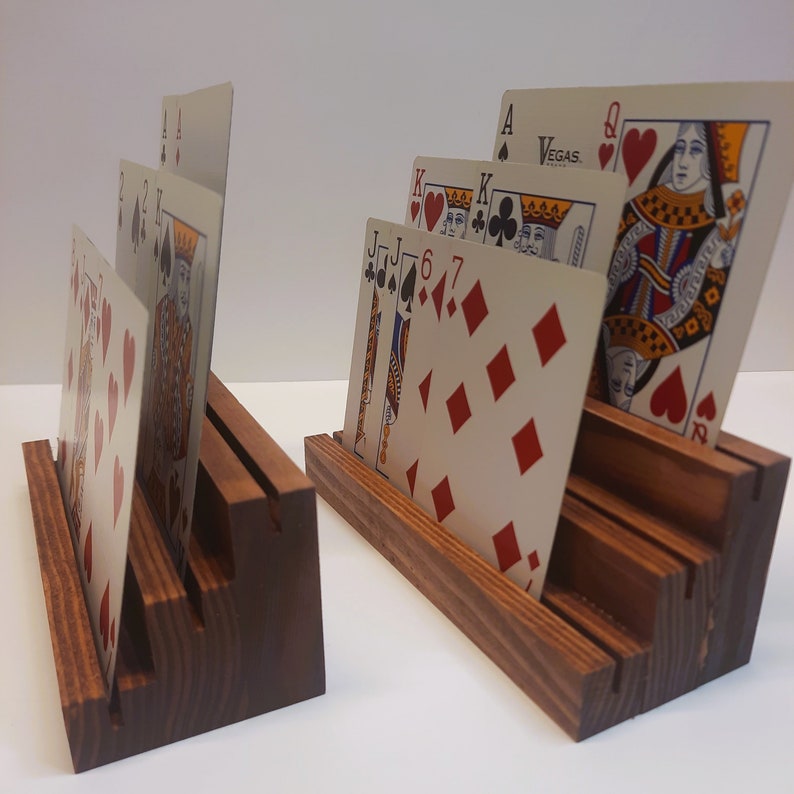 Three Tier Playing Card Holder, Set of Two Playing Card Holder, Dark Finish image 2
