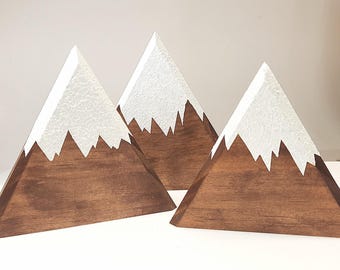 3 Pc. Mountains, Handmade Mountain Shelf Decor