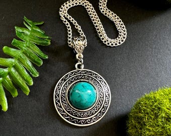 Turquoise Necklace, Boho Turquoise Necklace, Blue Turquoise Necklace, Turquoise Handmade Necklace, Boho Jewelry, Turquoise Necklace Jewelry