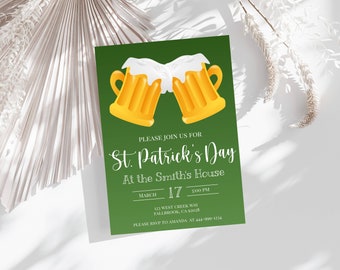 St. Partick's Day Einladung Vorlage, St. Patrick's, einladen, bedruckbar, INSTANT Download, elektronisch, digital