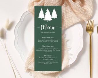 Christmas Menu Template, Holiday, Printable, Try Before You Buy, Dinner, Brunch, INSTANT Download