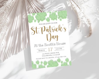 St. Partick's Day Einladungsvorlage, St. Patrick's, Invite, Printable, SOFORT Download, elektronisch, digital