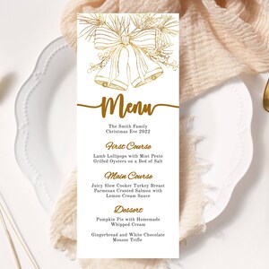 Szablon menu świątecznego, Nowy Rok, Do druku, Wypróbuj przed zakupem, Zrób to sam, Święta, Kolacja, Brunch, Natychmiastowe pobranie