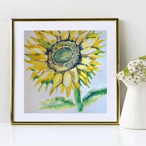 Sonnenblume Druckbare Kunst, BlumenKunst, Aquarell Sonnenblume, Wandkunst, druckbare Kunst, digitaler Download, Sofortiger Download