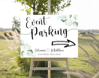 Wedding Parking Sign Template, Event, Printable, DIY, Try Before You Buy, 24x18", INSTANT Download