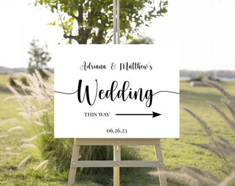 Wedding This Way Sign Template, Event, Parking, Printable, Try Before You Buy, INSTANT Download