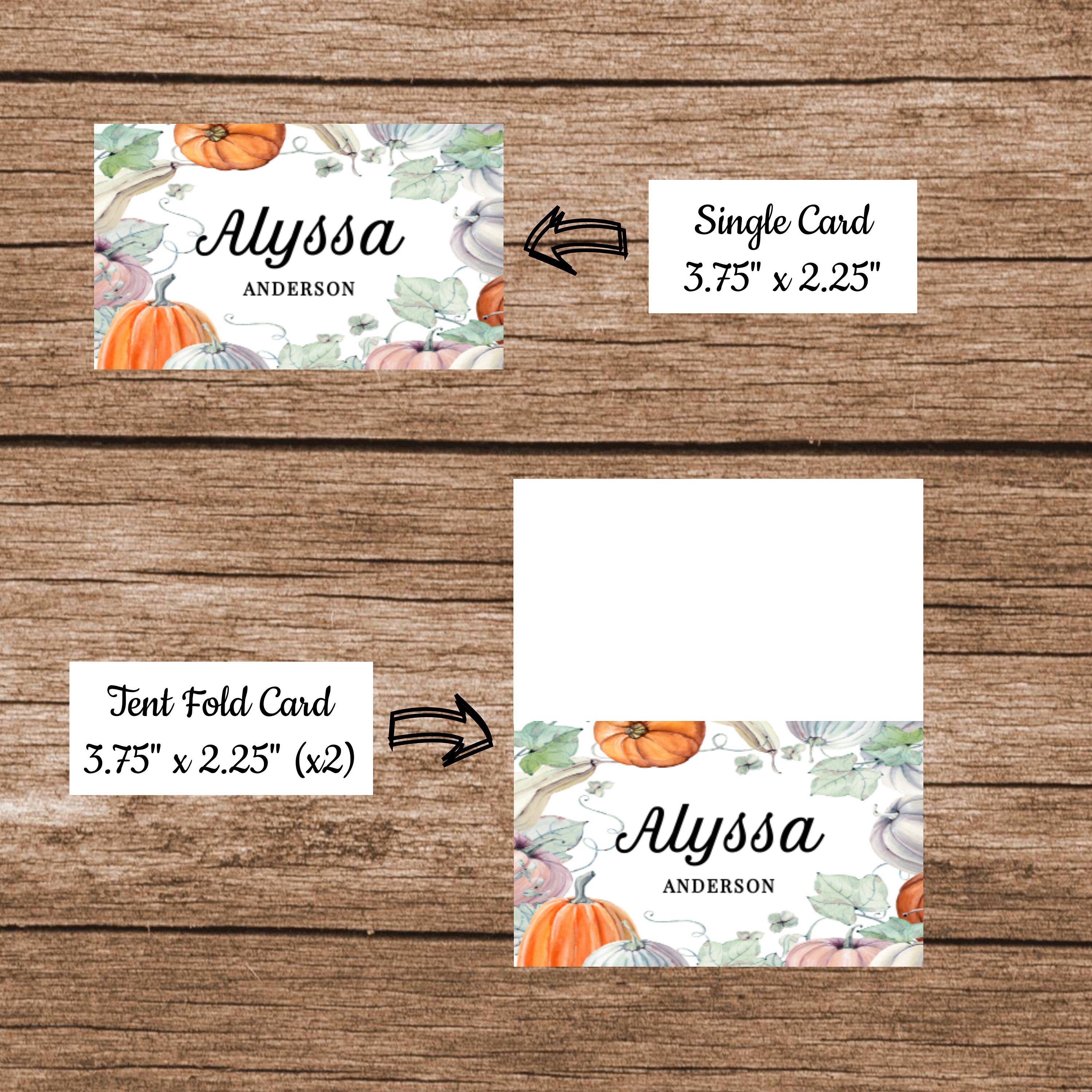 Printable Table Name Card Template Thanksgiving Fall - Etsy