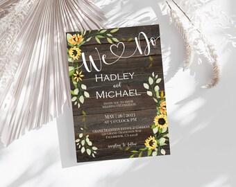Rustikale Hochzeitseinladung Vorlage, druckbar, einladen, DIY, SOFORTIGER Download, bearbeitbar, elektronisch, digital