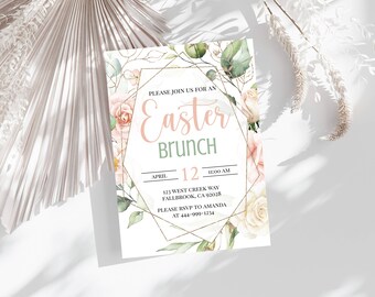 Ostern Brunch Einladung Vorlage, Ostern, Invite, Printable, SOFORTIGER Download, elektronisch, digital