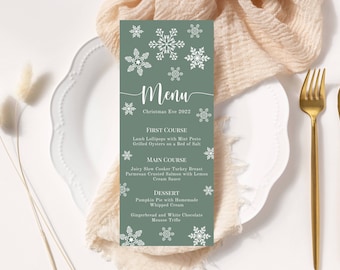 Christmas Menu Template, Holiday, Printable, Try Before You Buy, DIY, Dinner, Brunch, INSTANT Download