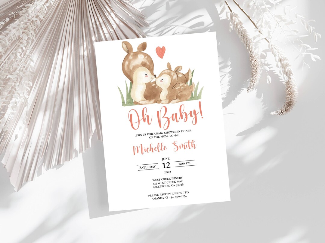 Baby Shower Invitation Template Invite Girl Boy Printable Etsy