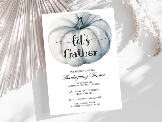 Thanksgiving Invite Template Invitation Friendsgiving - Etsy