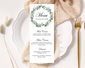 Christmas Menu Template, Holiday, Printable, Try Before You Buy, DIY, Dinner, Brunch, INSTANT Download