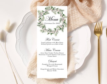 Christmas Menu Template, Holiday, Printable, Try Before You Buy, DIY, Dinner, Brunch, INSTANT Download