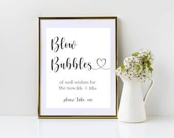 Blow Bubbles Hochzeit Schild Vorlage, Gute Wünsche, bedruckbar, DIY, Probieren Sie es vor dem Kauf aus, SOFORT-Download