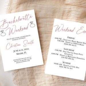 Bachelorette Party Invitation Template, Details, Printable, Invite, Bach Weekend, INSTANT Download, Electronic, Digital