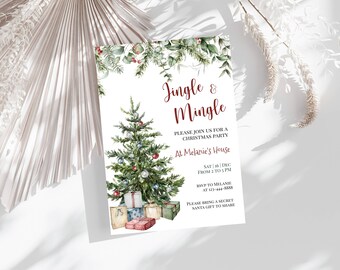 Weihnachtsfeier einladen Vorlage, Einladung, druckbare, versuchen, bevor Sie kaufen, DIY, Urlaub, INSTANT Download