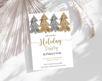Weihnachtsparty einladen Vorlage, Einladung, druckbar, vor dem Kauf ausprobieren, DIY, Weihnachten, SOFORTIGER Download, elektronisch, digital