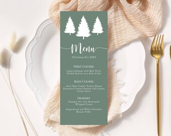 Christmas Menu Template, Holiday, Printable, Try Before You Buy, DIY, Dinner, Brunch, INSTANT Download