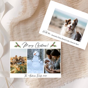 Kerstfotokaartsjabloon, kerstkaart, voor- en achterkant, afdrukbaar, direct downloaden, uitproberen voordat u koopt